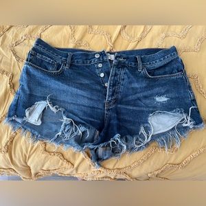 We The Free - Good Vibrations Cutoffs in Blue size 32